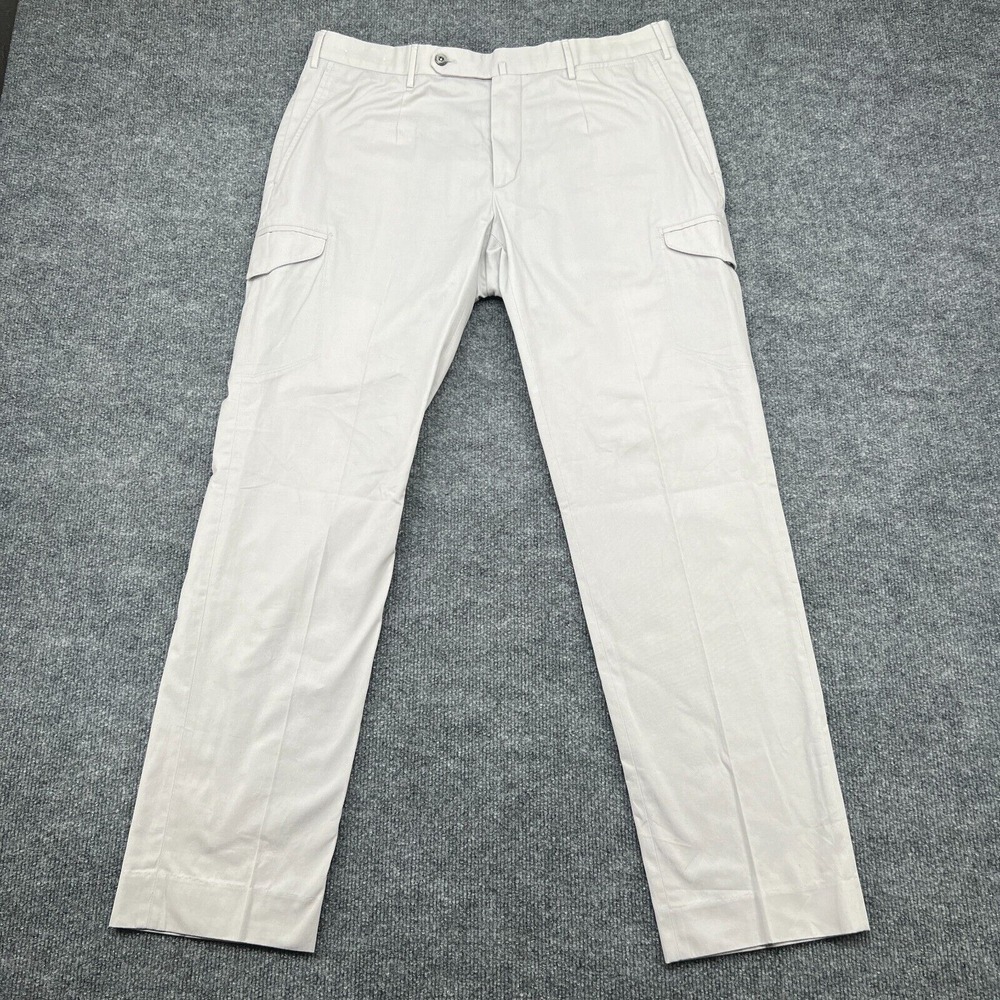 GTA Pants Men's 34x30 Slim Fit Solid Cotton Flat Front Chinos